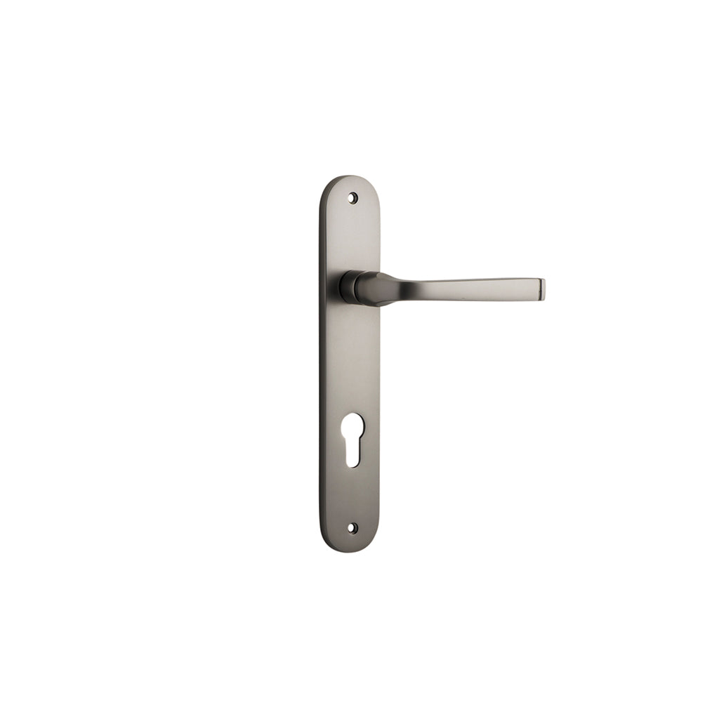 Annecy Lever - Oval Backplate Satin Nickel / Entrance / Lever Set Only
