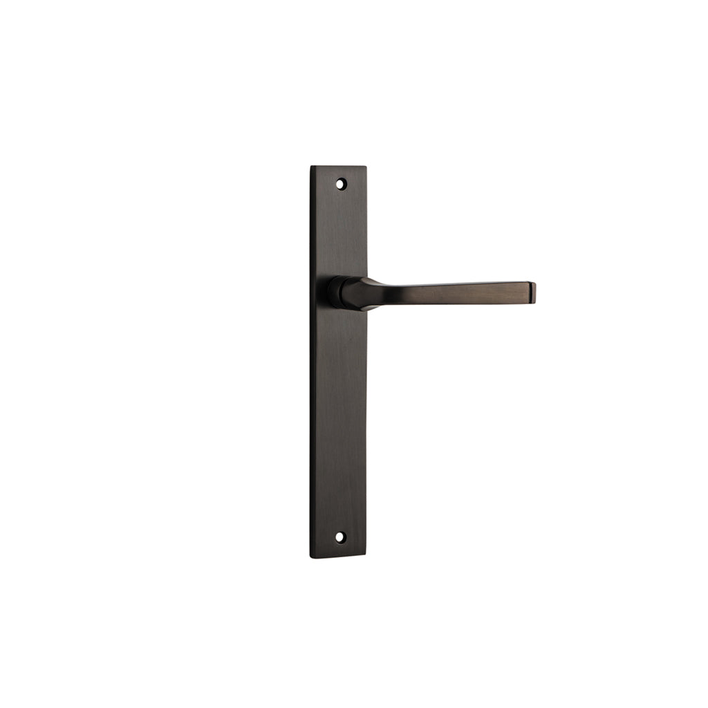 Annecy Lever - Rectangular Backplate Signature Brass / Passage / Lever Set Only