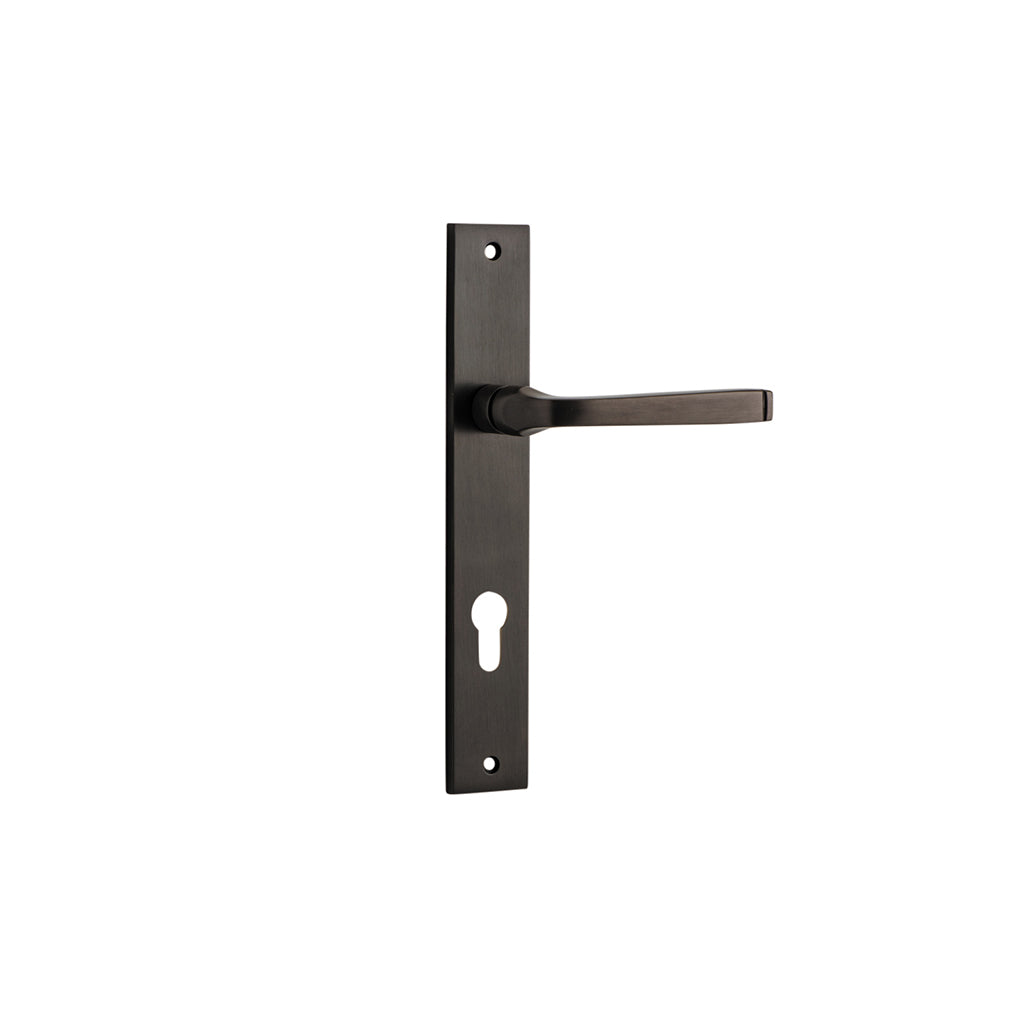 Annecy Lever - Rectangular Backplate Signature Brass / Entrance / Lever Set Only