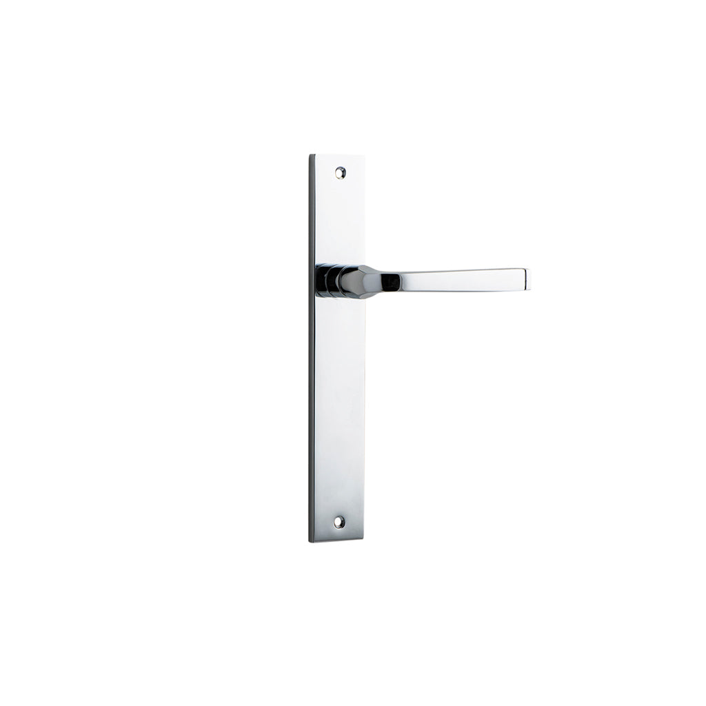 Annecy Lever - Rectangular Backplate Polished Chrome / Passage / Lever Set Only