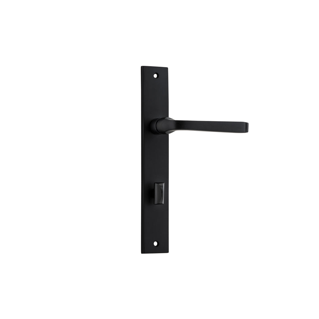 Annecy Lever - Rectangular Backplate Matt Black / Privacy / Lever Set Only
