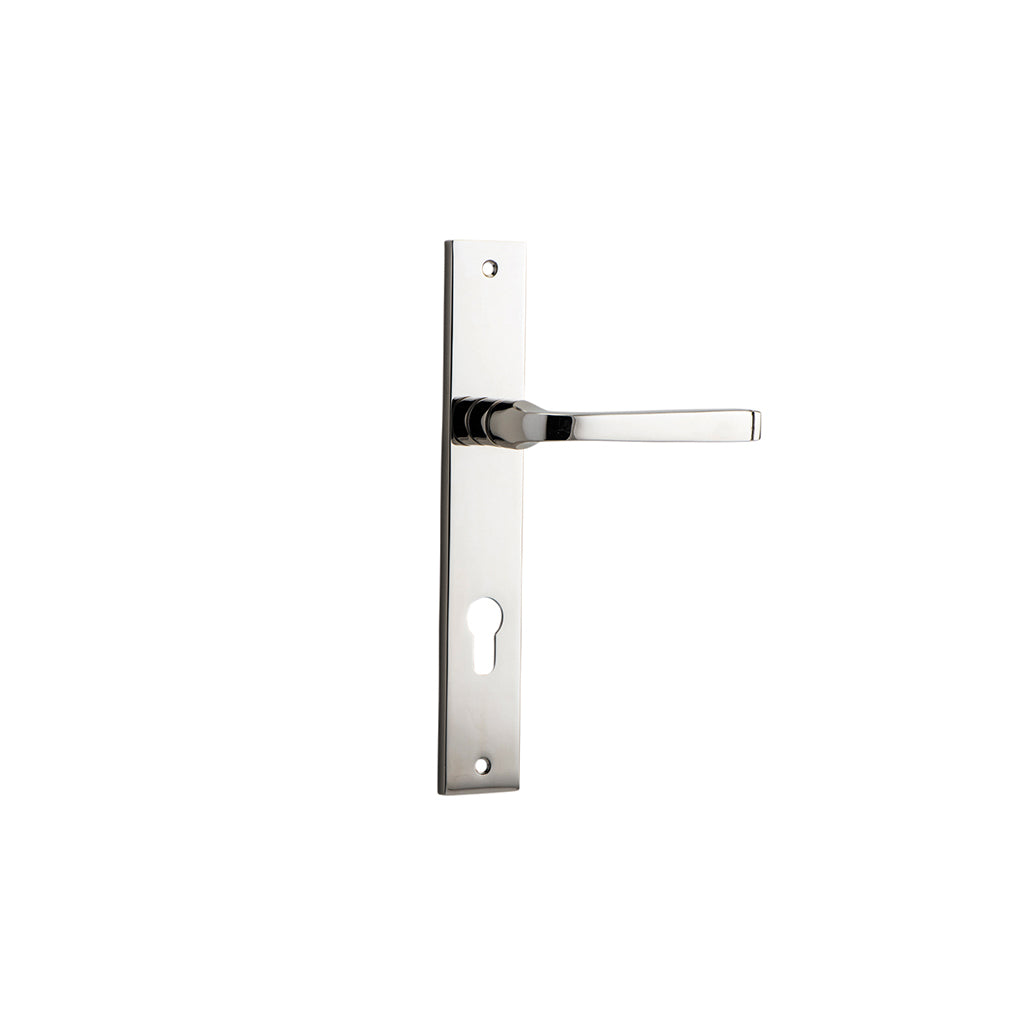 Annecy Lever - Rectangular Backplate Polished Nickel / Entrance / Lever Set Only