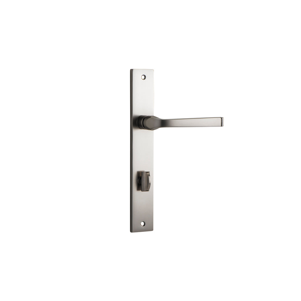 Annecy Lever - Rectangular Backplate Satin Nickel / Privacy / Lever Set Only