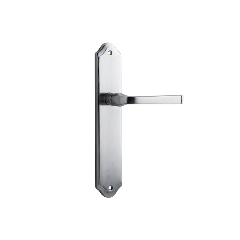 Annecy Lever - Shouldered Backplate Brushed Chrome / Passage / Lever Set Only