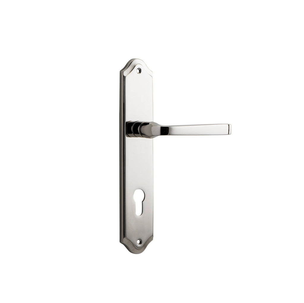 Annecy Lever - Shouldered Backplate Polished Nickel / Entrance / Lever Set Only