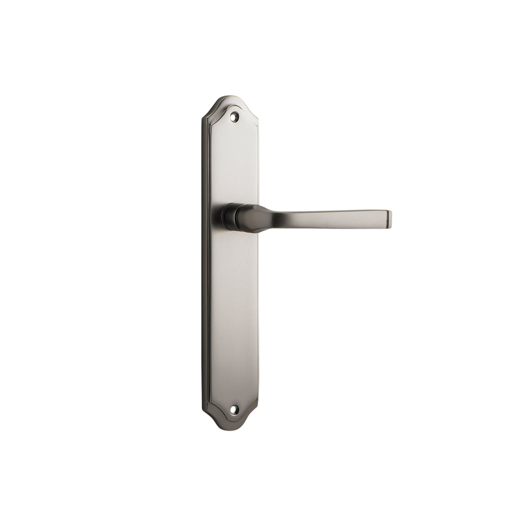 Annecy Lever - Shouldered Backplate Satin Nickel / Passage / Lever Set Only