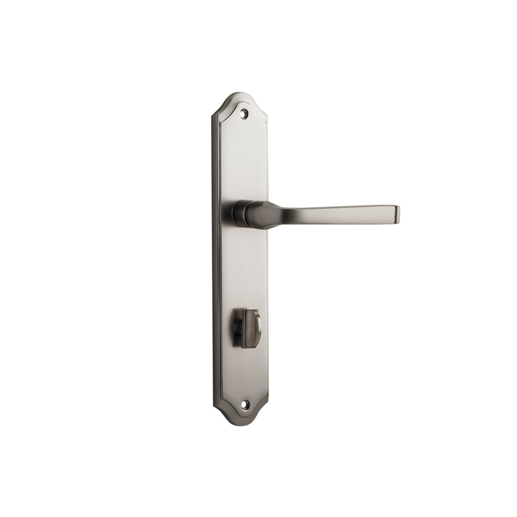 Annecy Lever - Shouldered Backplate Satin Nickel / Privacy / Lever Set Only