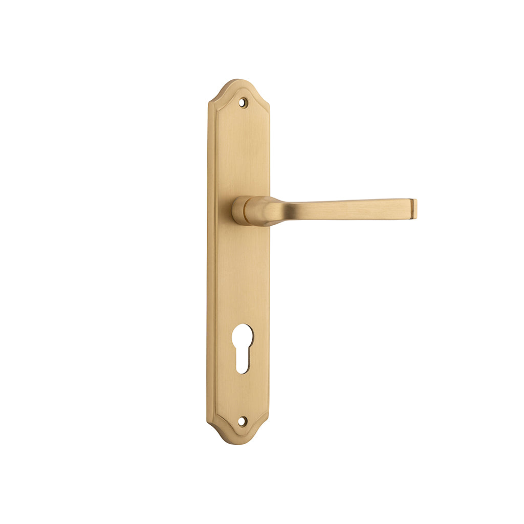 Annecy Lever - Shouldered Backplate Brushed Brass / Entrance / Lever Set Only