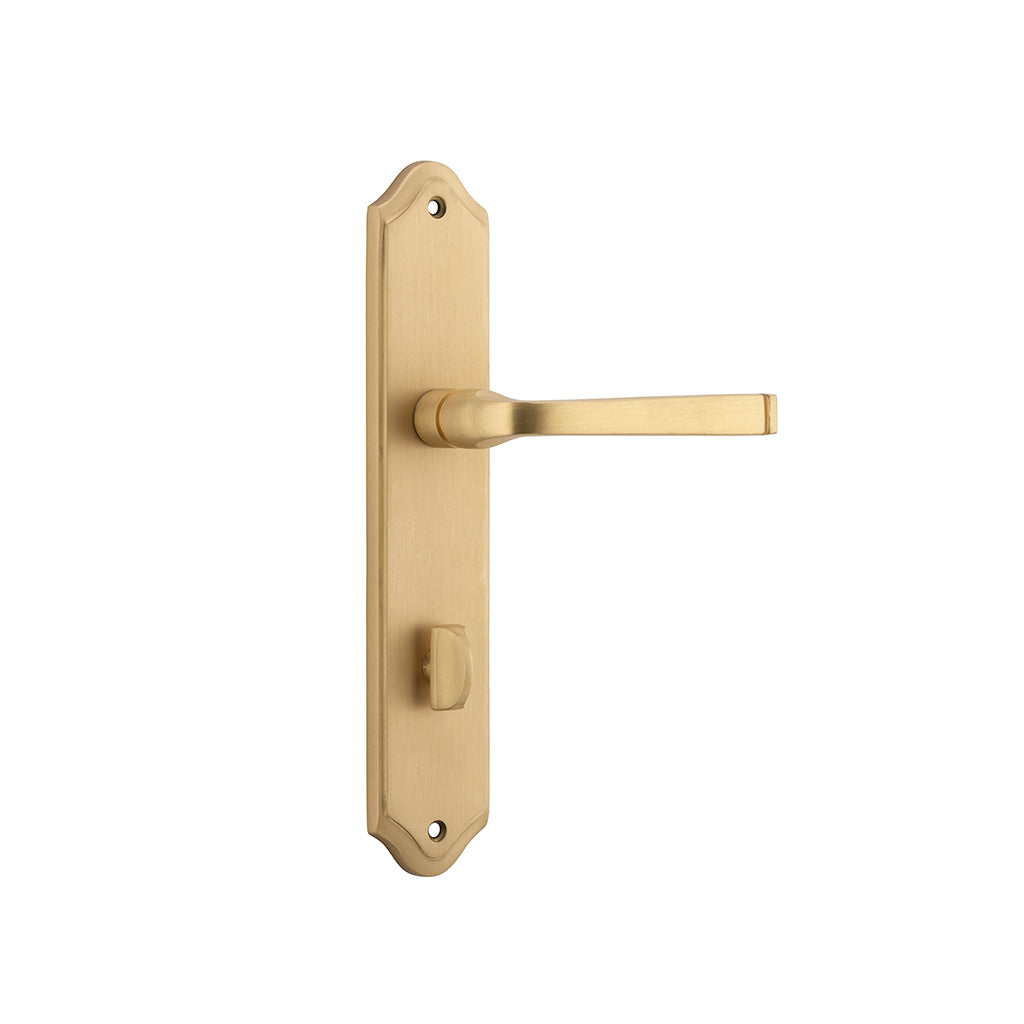 Annecy Lever - Shouldered Backplate Brushed Brass / Privacy / Lever Set Only