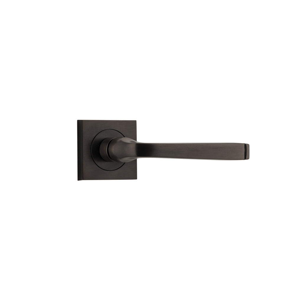 Annecy Lever - Square Rose Signature Brass / Passage / Lever Set Only