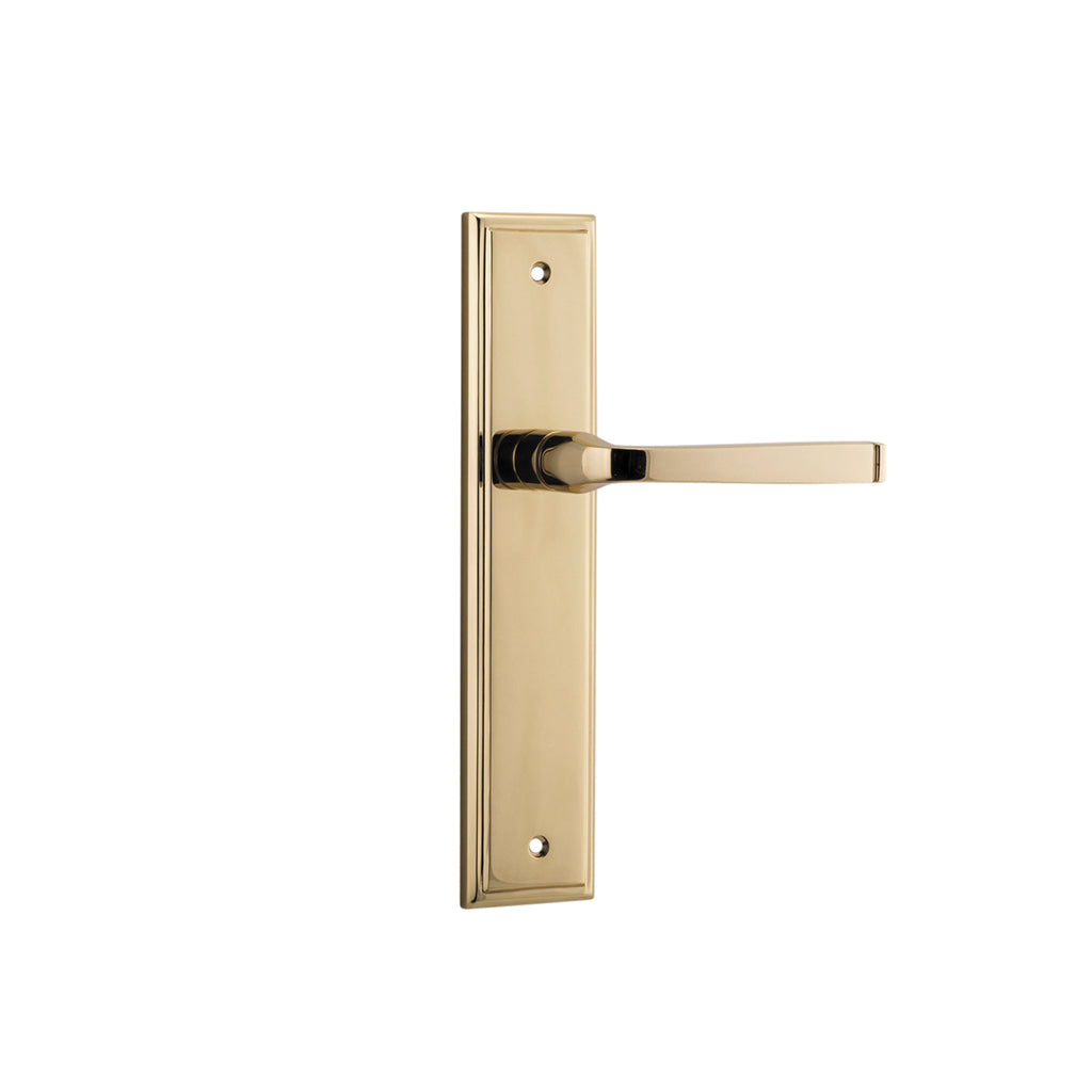 Annecy Lever - Stepped Backplate Polished Brass / Passage / Lever Set Only