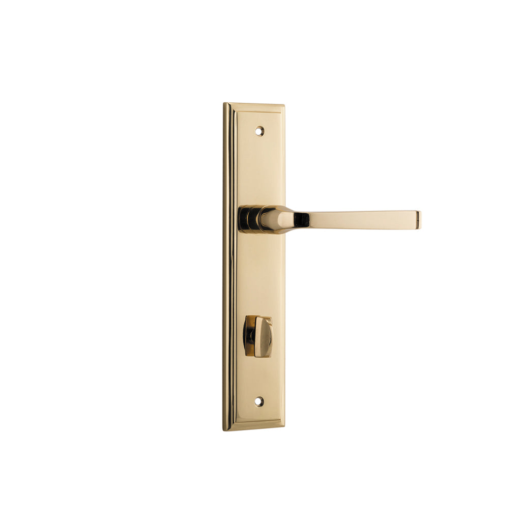 Annecy Lever - Stepped Backplate Polished Brass / Privacy / Lever Set Only
