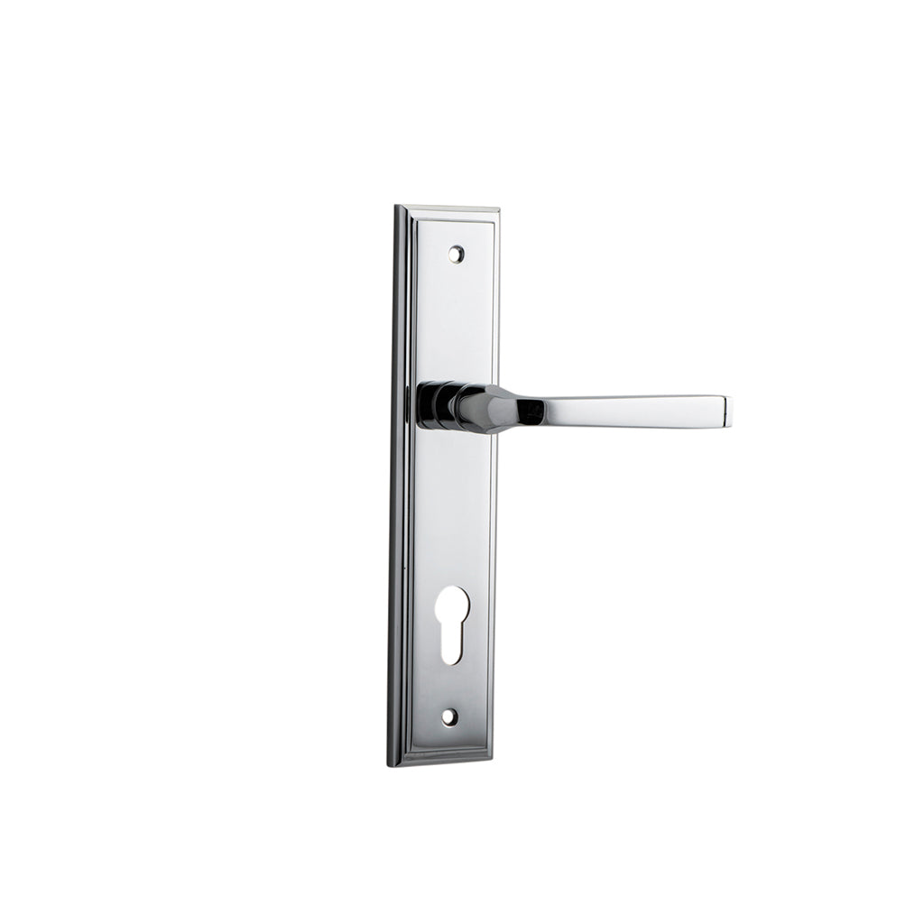 Annecy Lever - Stepped Backplate Polished Chrome / Entrance / Lever Set Only
