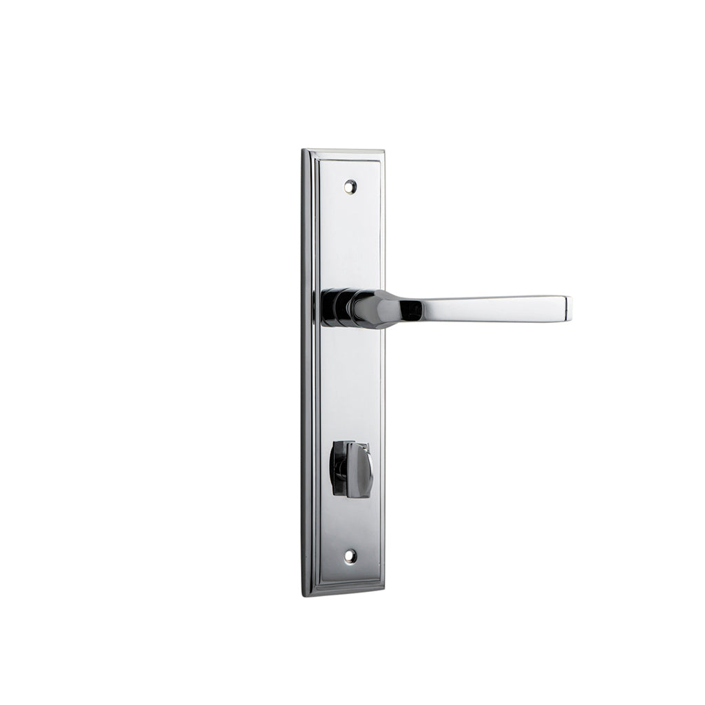 Annecy Lever - Stepped Backplate Polished Chrome / Privacy / Lever Set Only