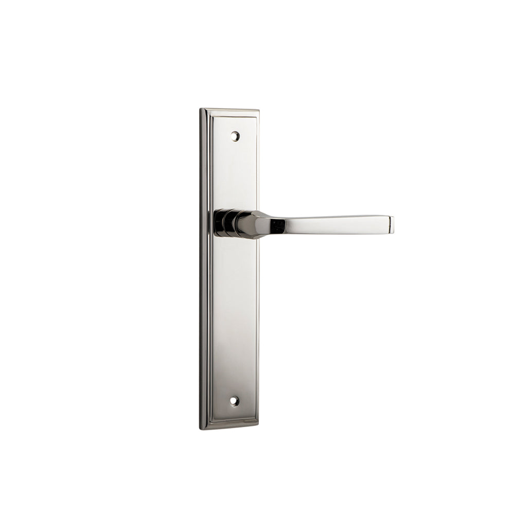 Annecy Lever - Stepped Backplate Polished Nickel / Passage / Lever Set Only