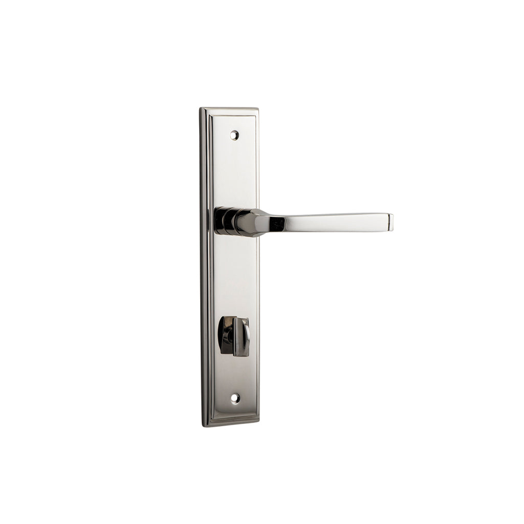Annecy Lever - Stepped Backplate Polished Nickel / Privacy / Lever Set Only