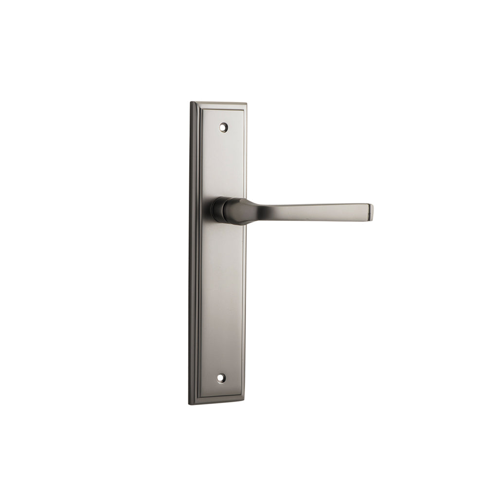 Annecy Lever - Stepped Backplate Satin Nickel / Passage / Lever Set Only