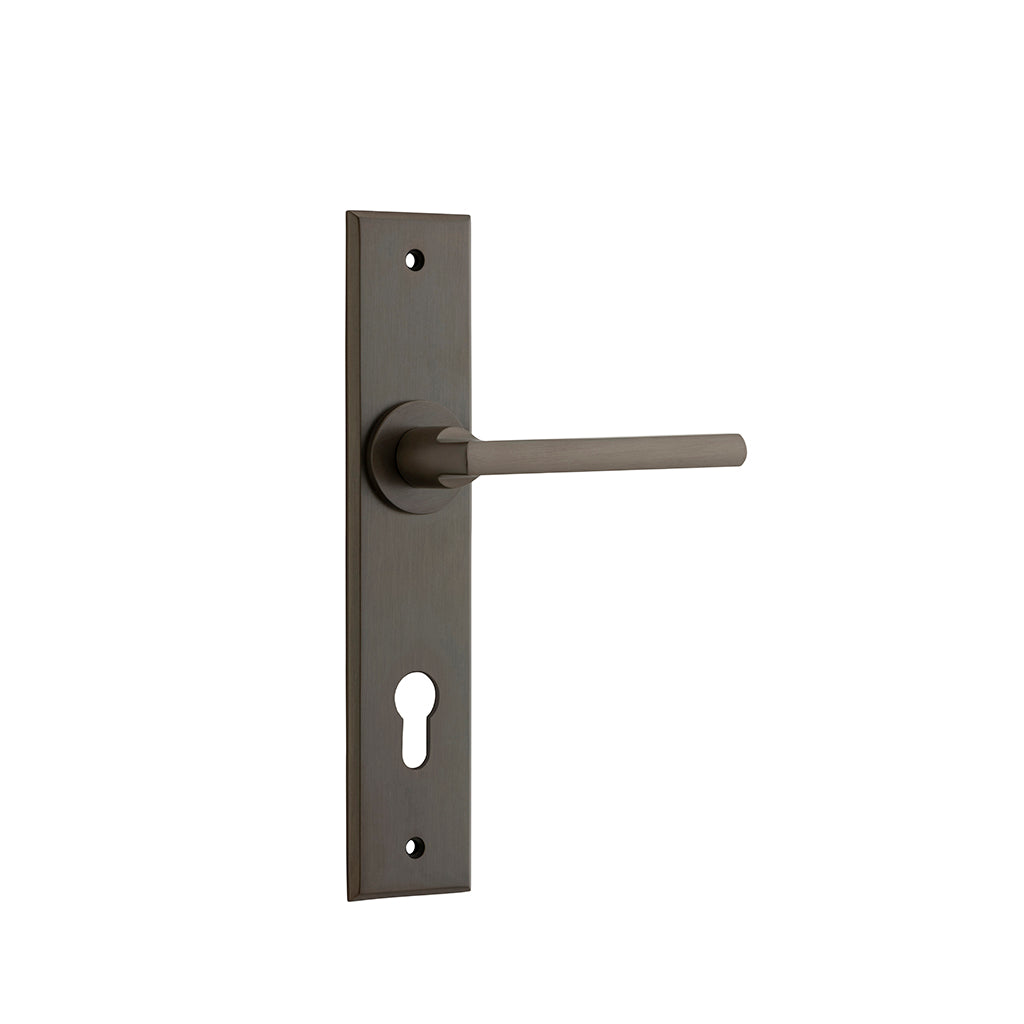 Baltimore Lever - Chamfered Backplate Signature Brass / Entrance / Lever Set Only