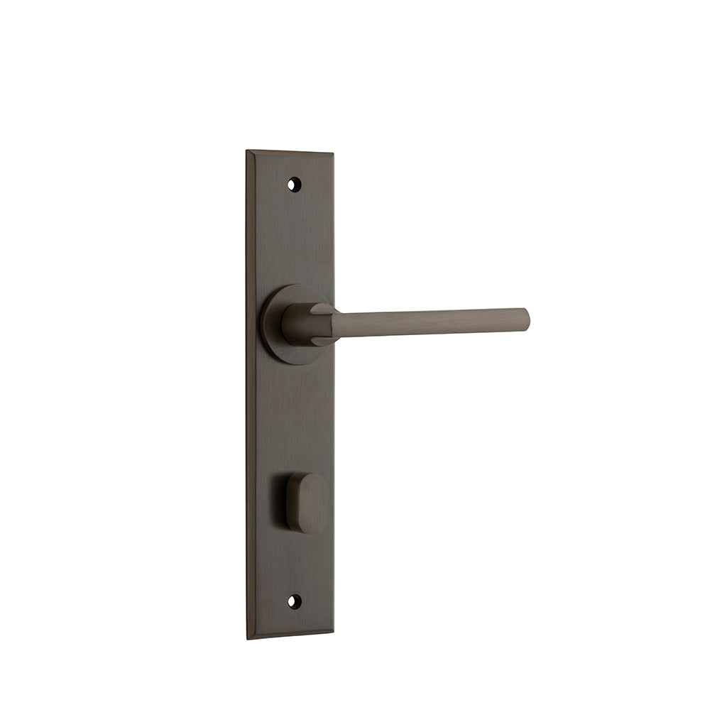 Baltimore Lever - Chamfered Backplate Signature Brass / Privacy / Lever Set Only