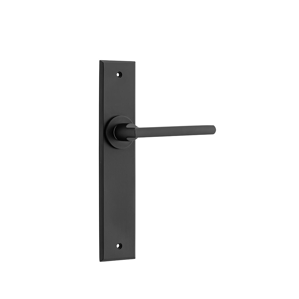 Baltimore Lever - Chamfered Backplate Matt Black / Passage / Lever Set Only