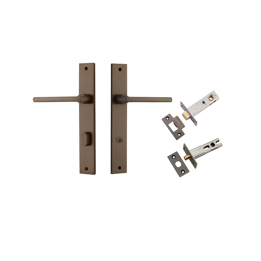 Baltimore Lever - Rectangular Backplate Signature Brass / Privacy / Separate Privacy Kit