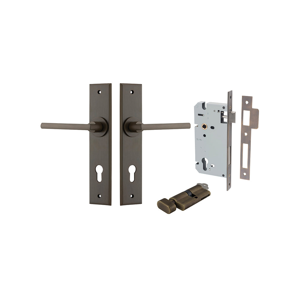 Baltimore Lever - Chamfered Backplate Signature Brass / Entrance / Entrance Kit (Key-Thumb)
