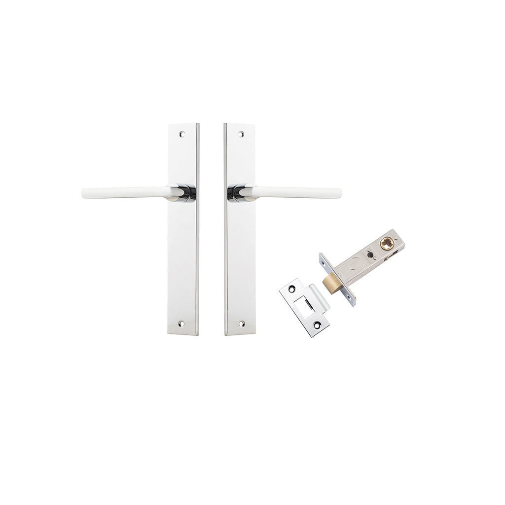 Baltimore Lever - Rectangular Backplate Polished Chrome / Passage / Passage Kit