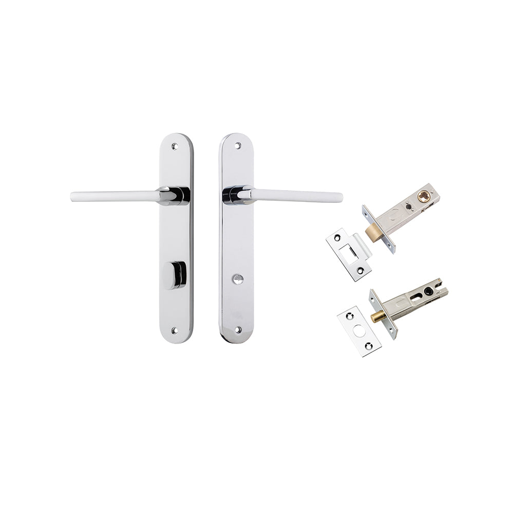 Baltimore Lever - Oval Backplate Polished Chrome / Privacy / Separate Privacy Kit