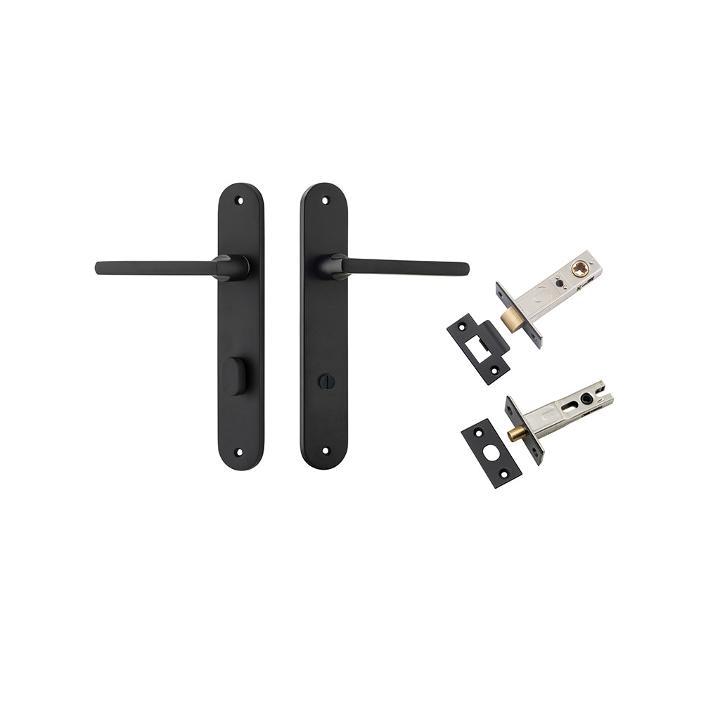 Baltimore Lever - Oval Backplate Matt Black / Privacy / Separate Privacy Kit