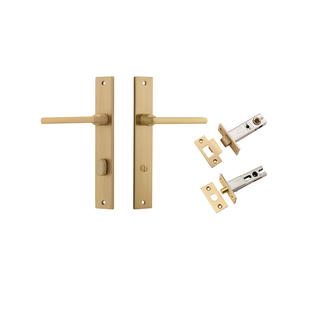 Baltimore Lever - Rectangular Backplate Brushed Brass / Privacy / Separate Privacy Kit