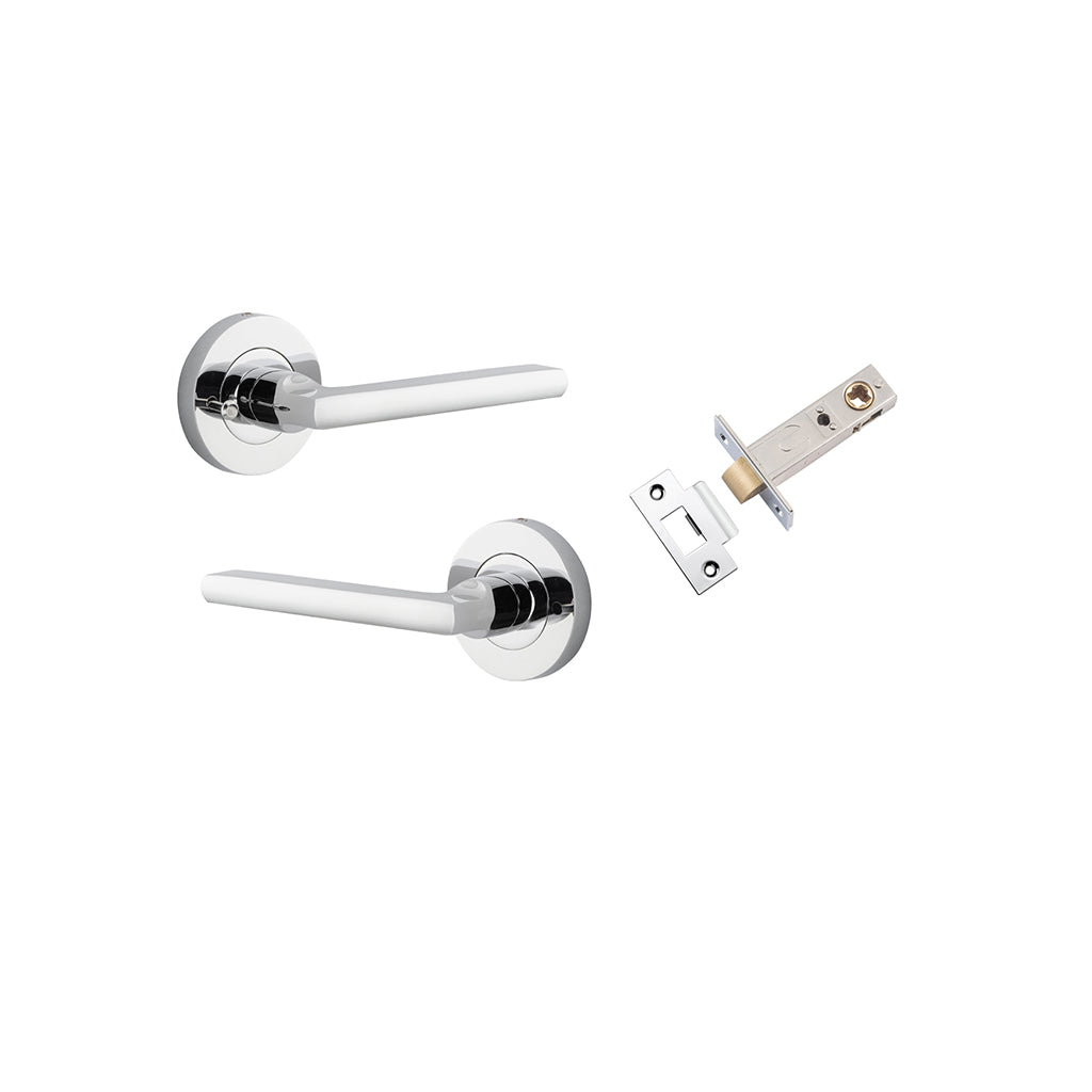 Baltimore Lever - Round Rose Polished Chrome / Privacy / Inbuilt Privacy Kit