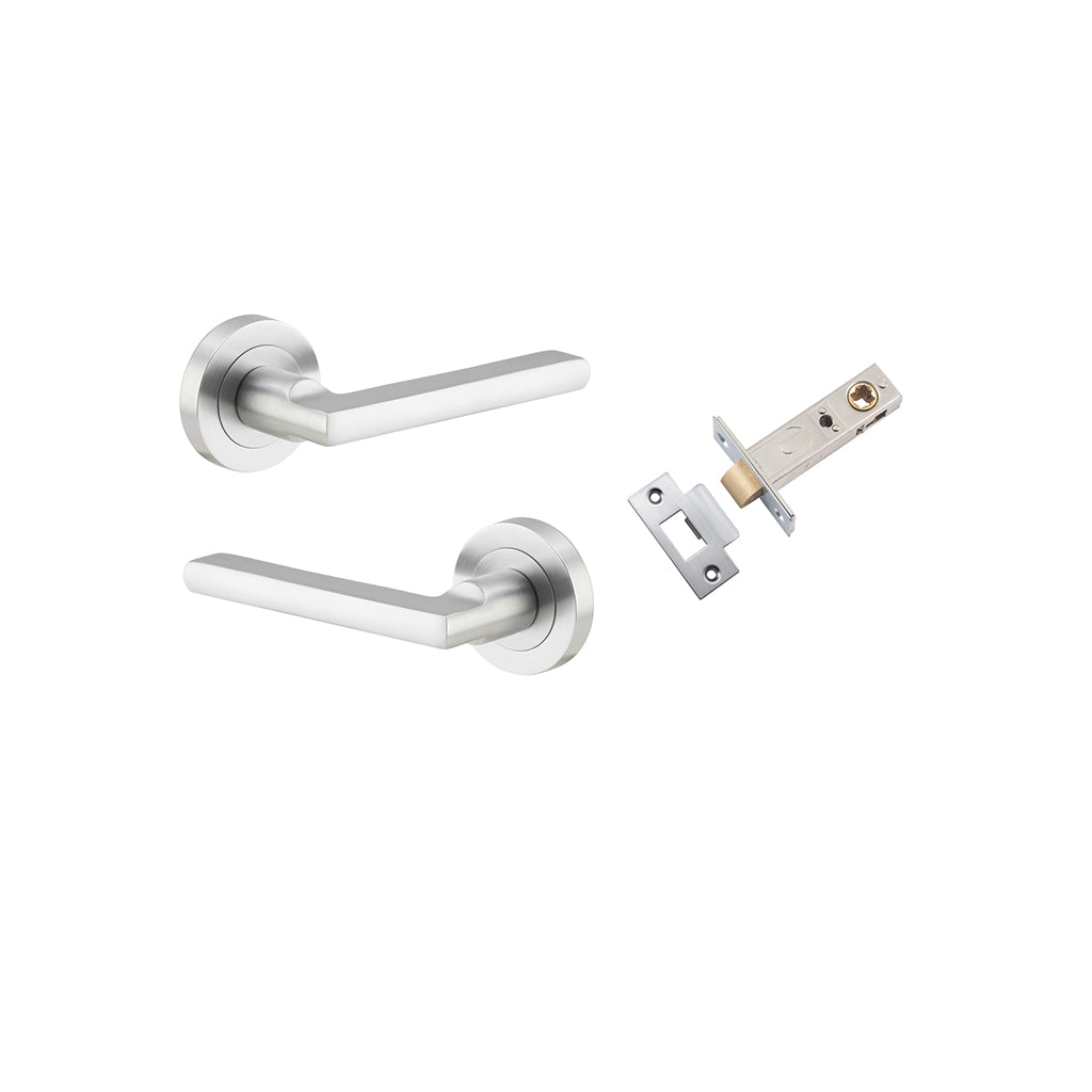 Baltimore Lever - Round Rose Brushed Chrome / Passage / Passage Kit