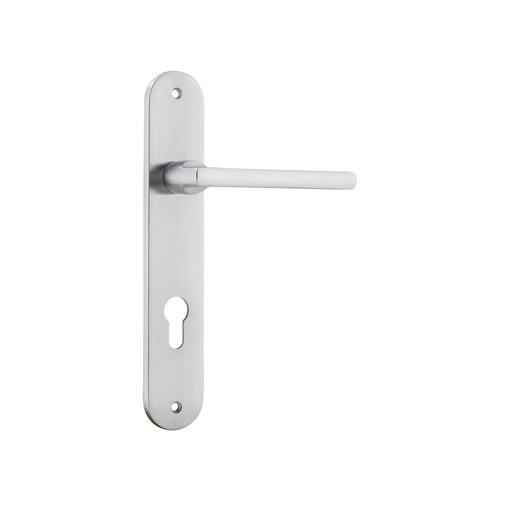 Baltimore Lever - Oval Backplate Brushed Chrome / Entrance / Lever Set Only