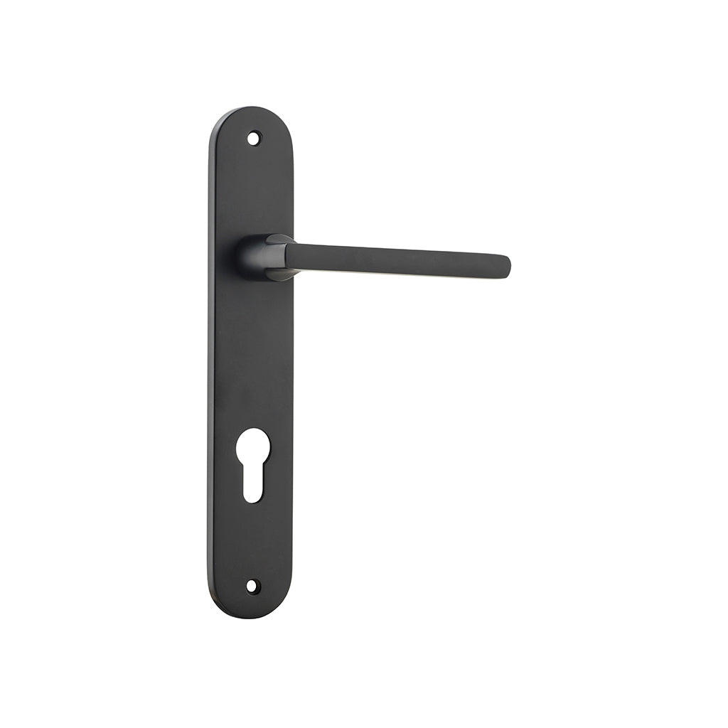 Baltimore Lever - Oval Backplate Matt Black / Entrance / Lever Set Only