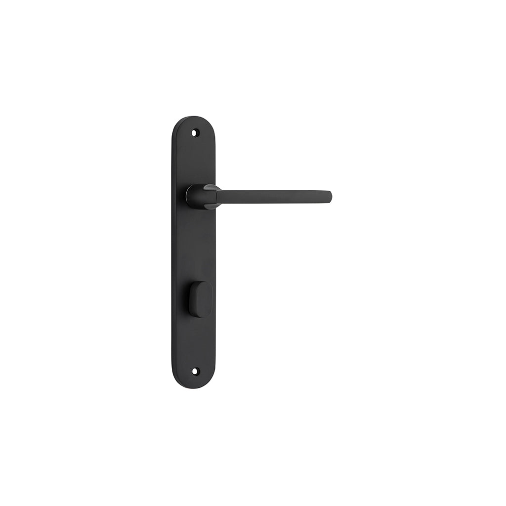 Baltimore Lever - Oval Backplate Matt Black / Privacy / Lever Set Only