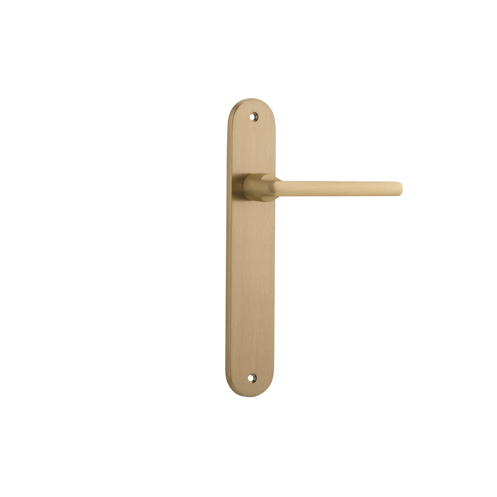 Baltimore Lever - Oval Backplate Brushed Brass / Passage / Lever Set Only