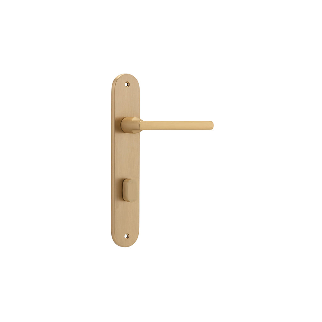 Baltimore Lever - Oval Backplate Brushed Brass / Privacy / Lever Set Only