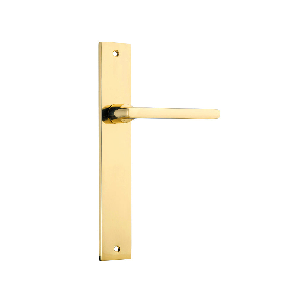 Baltimore Lever - Rectangular Backplate Polished Brass / Passage / Lever Set Only