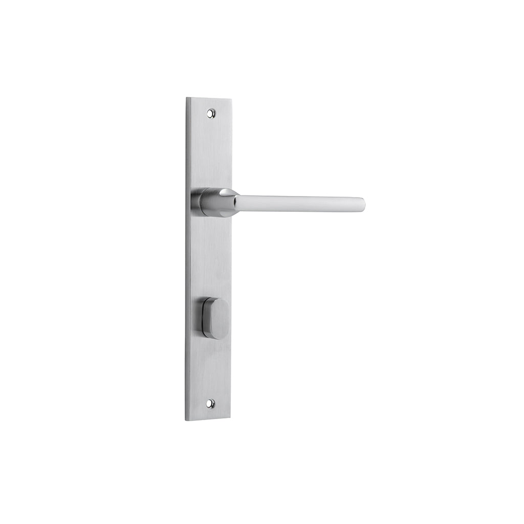 Baltimore Lever - Rectangular Backplate Brushed Chrome / Privacy / Lever Set Only