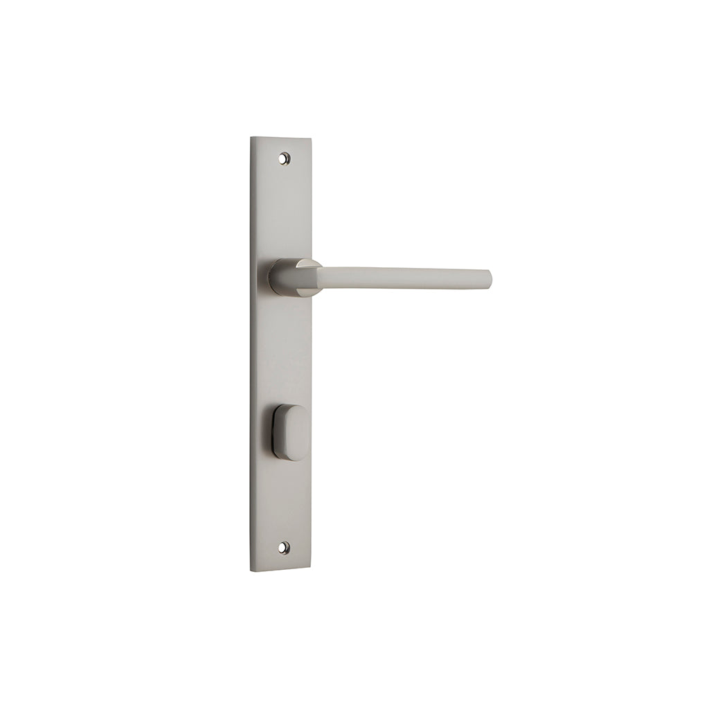 Baltimore Lever - Rectangular Backplate Satin Nickel / Privacy / Lever Set Only
