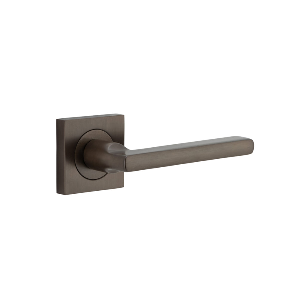 Baltimore Lever - Square Rose Signature Brass / Passage / Lever Set Only