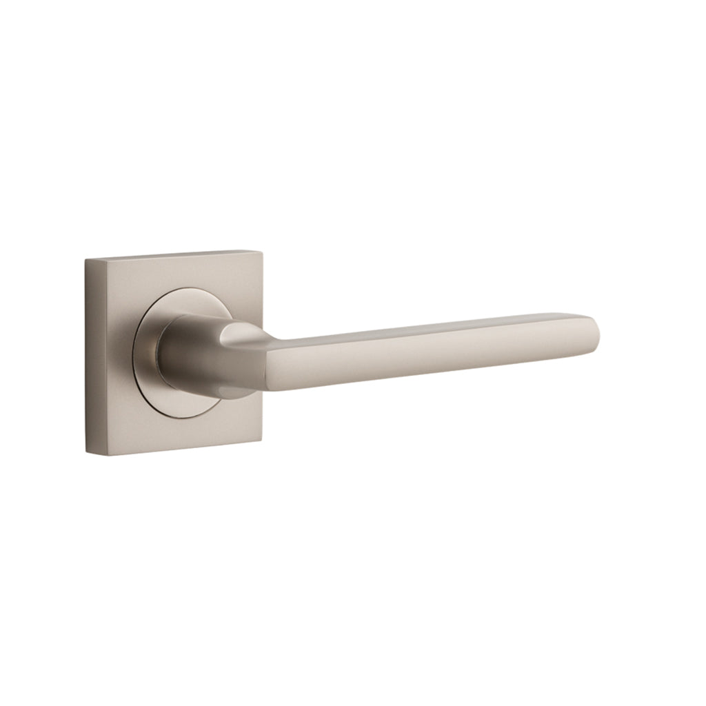 Baltimore Lever - Square Rose Satin Nickel / Passage / Lever Set Only