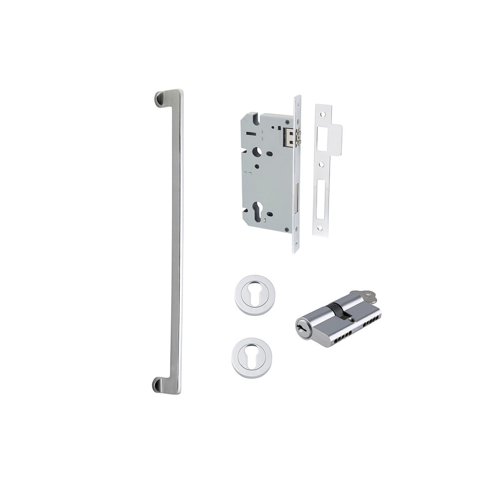 Baltimore Pull Handle Brushed Chrome / 600mm / Entrance Kit Dual Function (Key-Key)