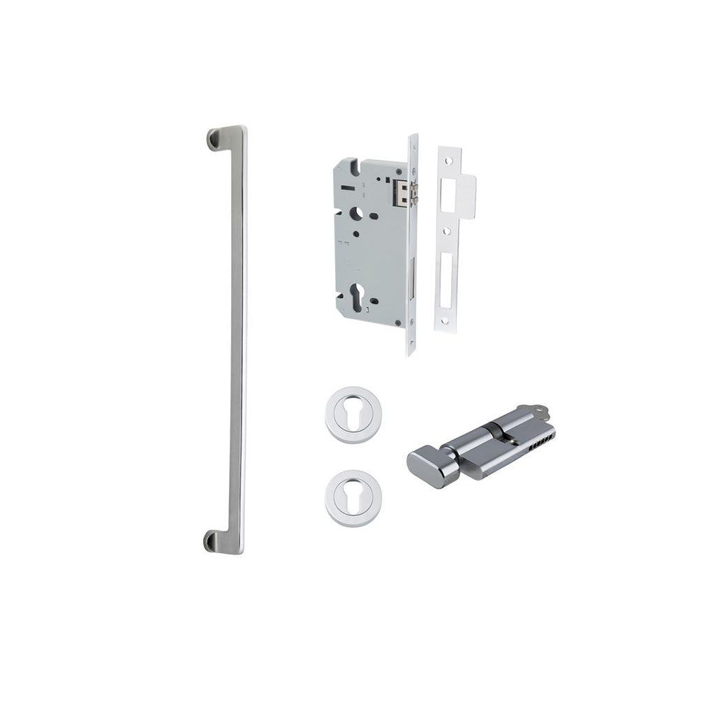 Baltimore Pull Handle Brushed Chrome / 600mm / Entrance Kit (Key-Thumb)