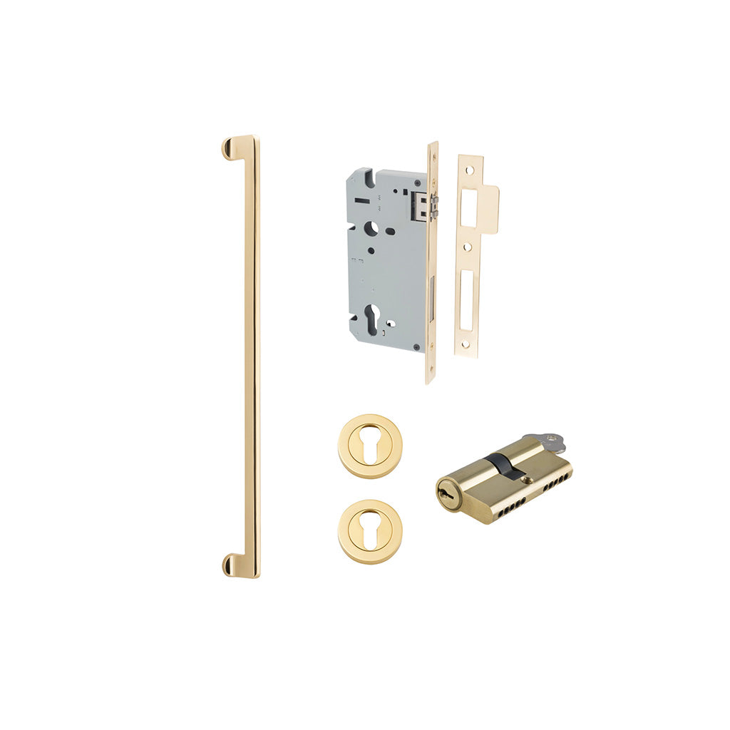 Baltimore Pull Handle Polished Brass / 600mm / Entrance Kit Dual Function (Key-Key)