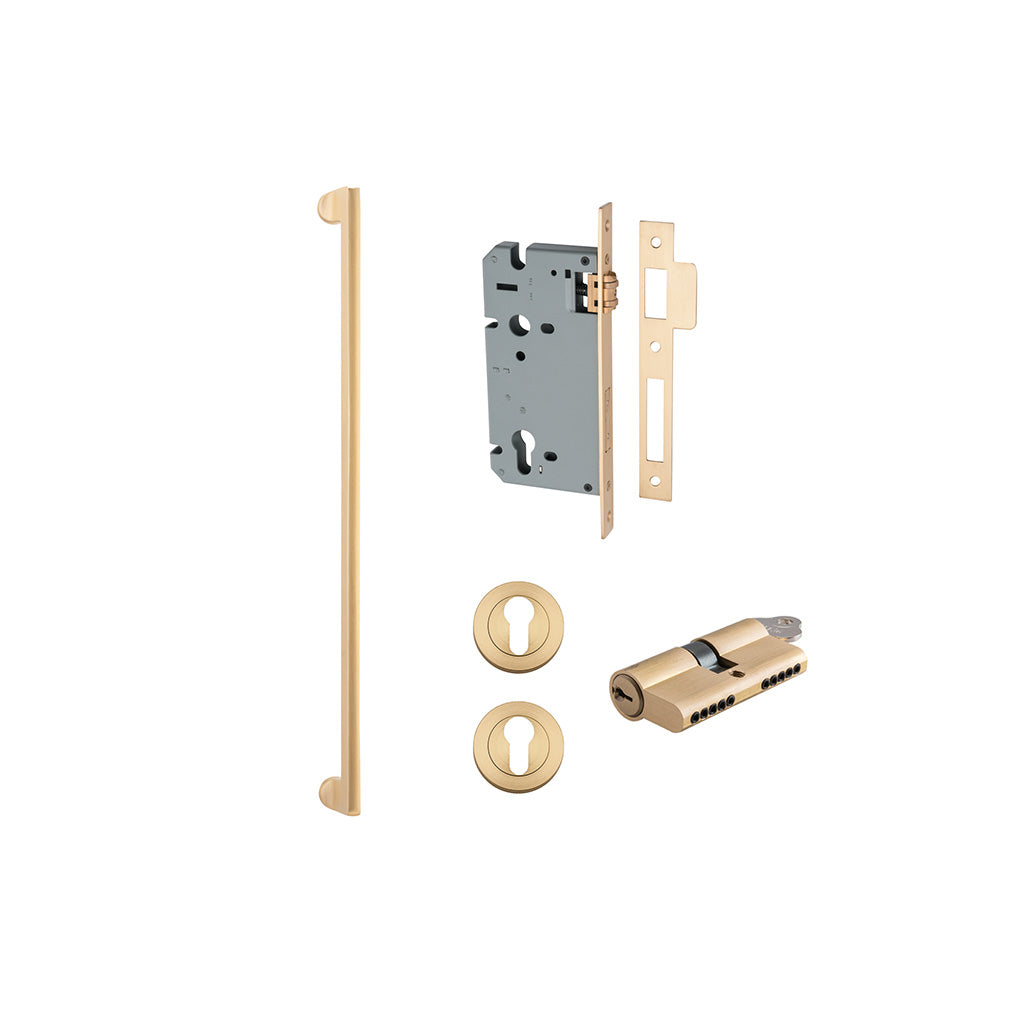 Baltimore Pull Handle Brushed Brass / 600mm / Entrance Kit Dual Function (Key-Key)