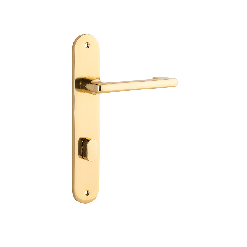 Baltimore Return Lever - Oval Backplate Polished Brass / Privacy / Lever Set Only