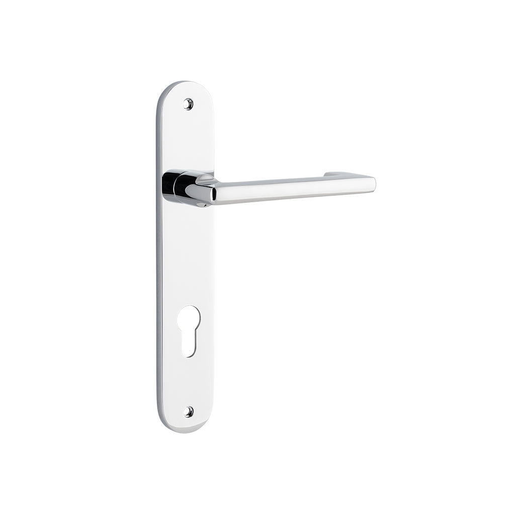 Baltimore Return Lever - Oval Backplate Polished Chrome / Entrance / Lever Set Only