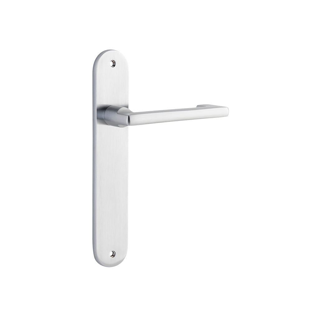 Baltimore Return Lever - Oval Backplate Brushed Chrome / Passage / Lever Set Only