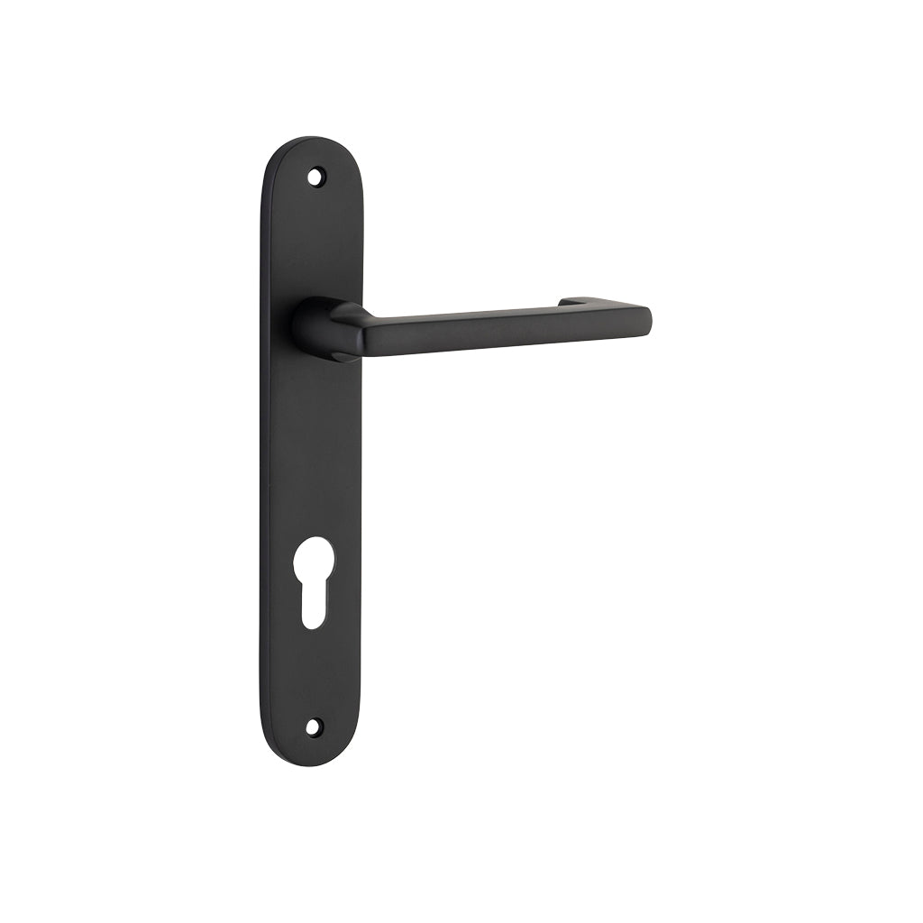 Baltimore Return Lever - Oval Backplate Matt Black / Entrance / Lever Set Only